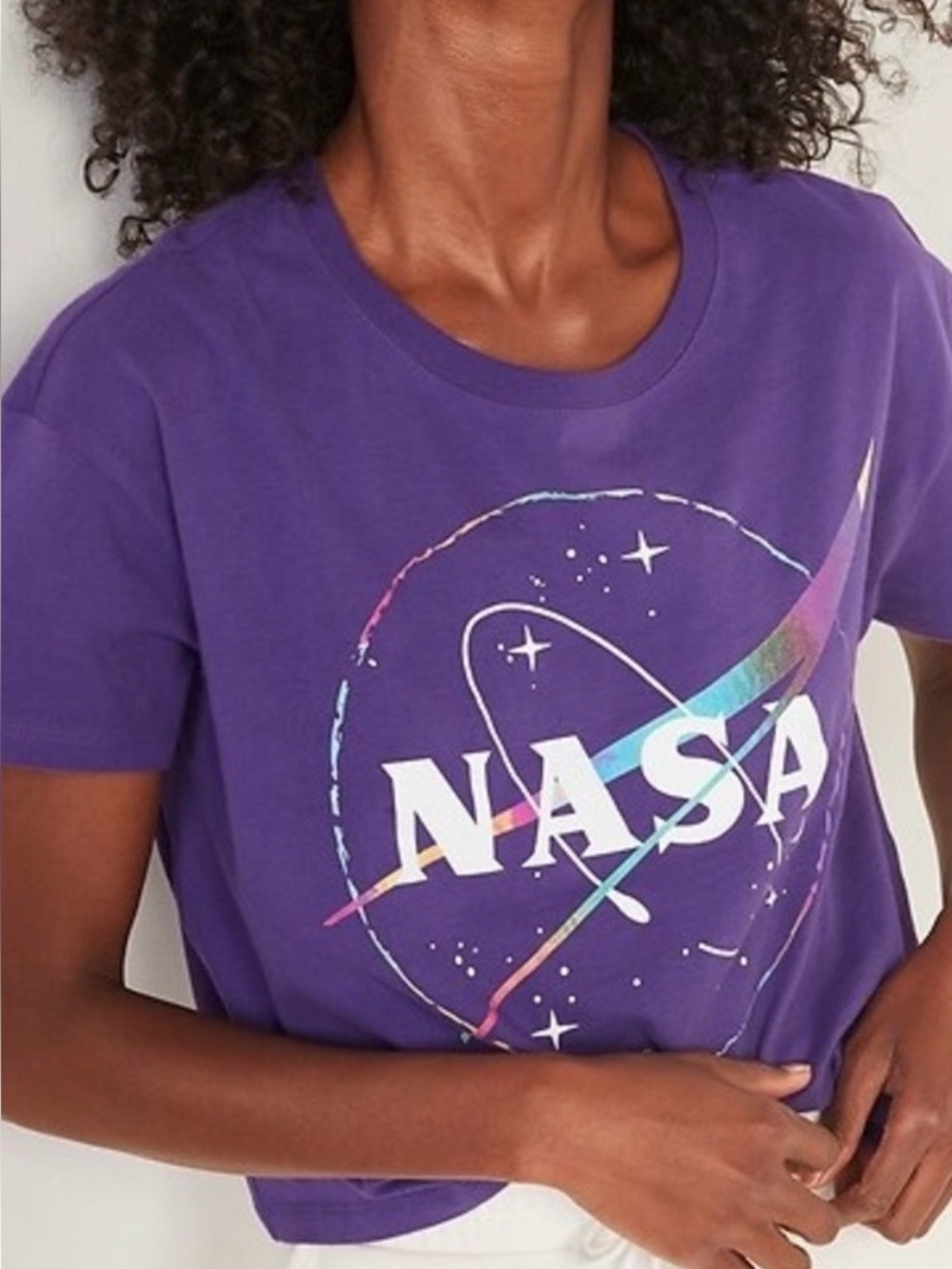 EUC NASA Short Sleeve Cropped Graphic Tshirt